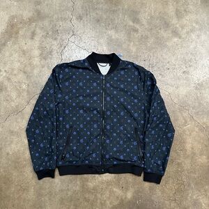 Men's Black and Blue Patterned Jacket